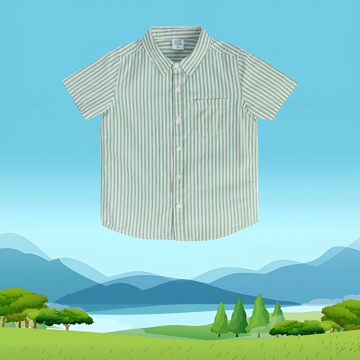 Boys Green Woven Shirt
