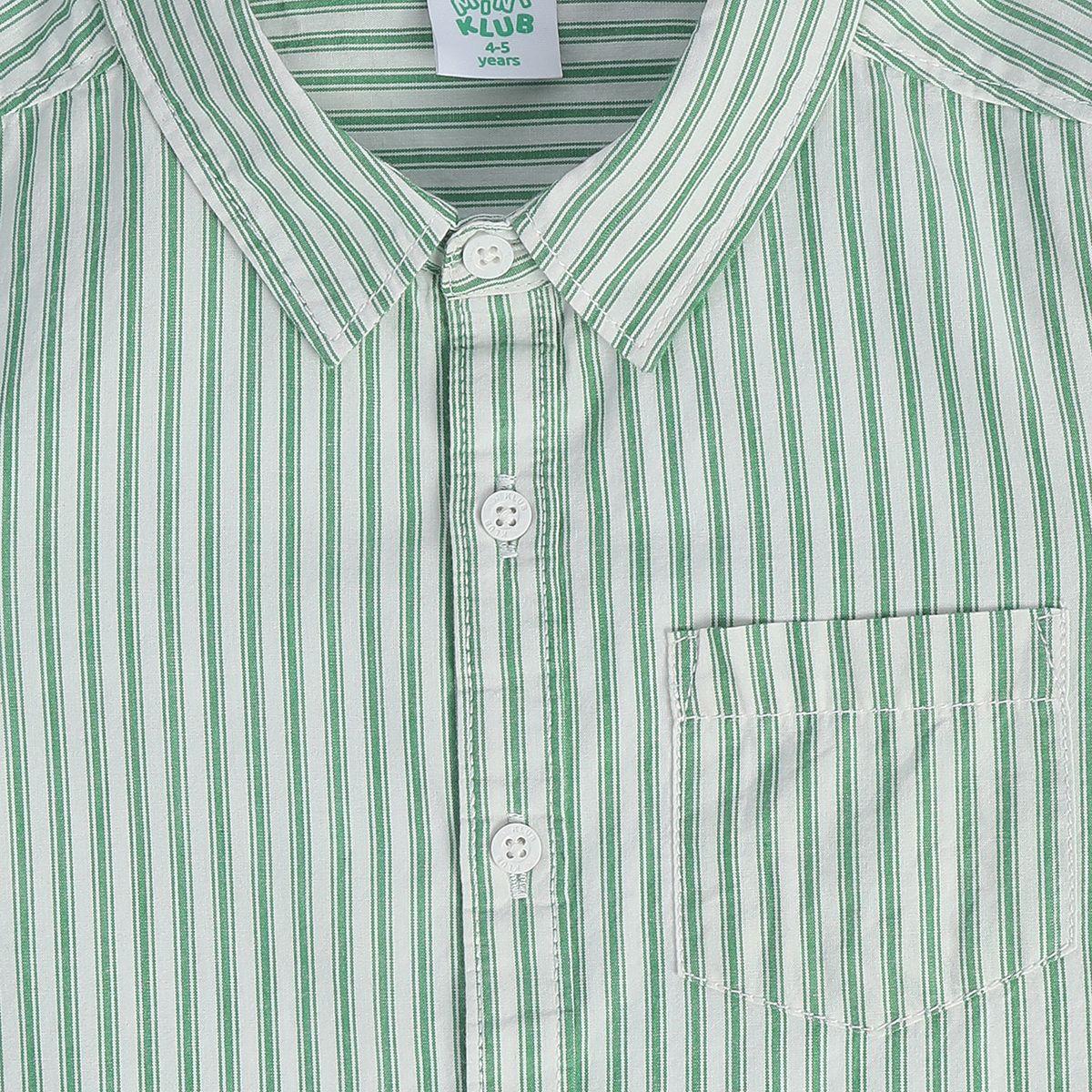 Boys Green Woven Shirt