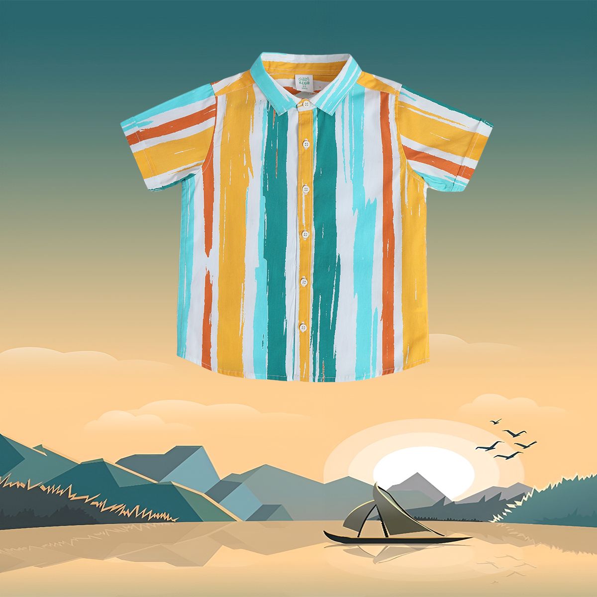 Boys Orange Woven Shirt