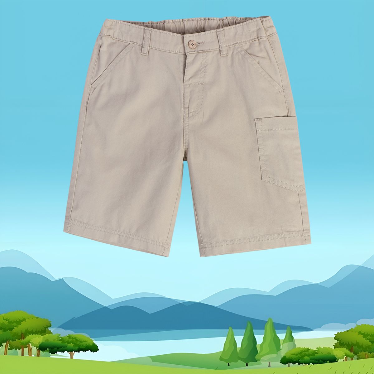 Boys Beige Pack Of 1 Shorts
