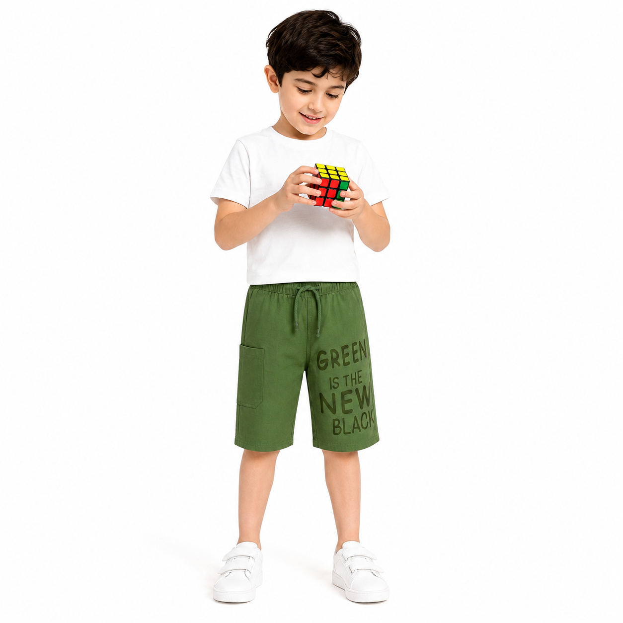 Boys Green Pack Of 1 Shorts