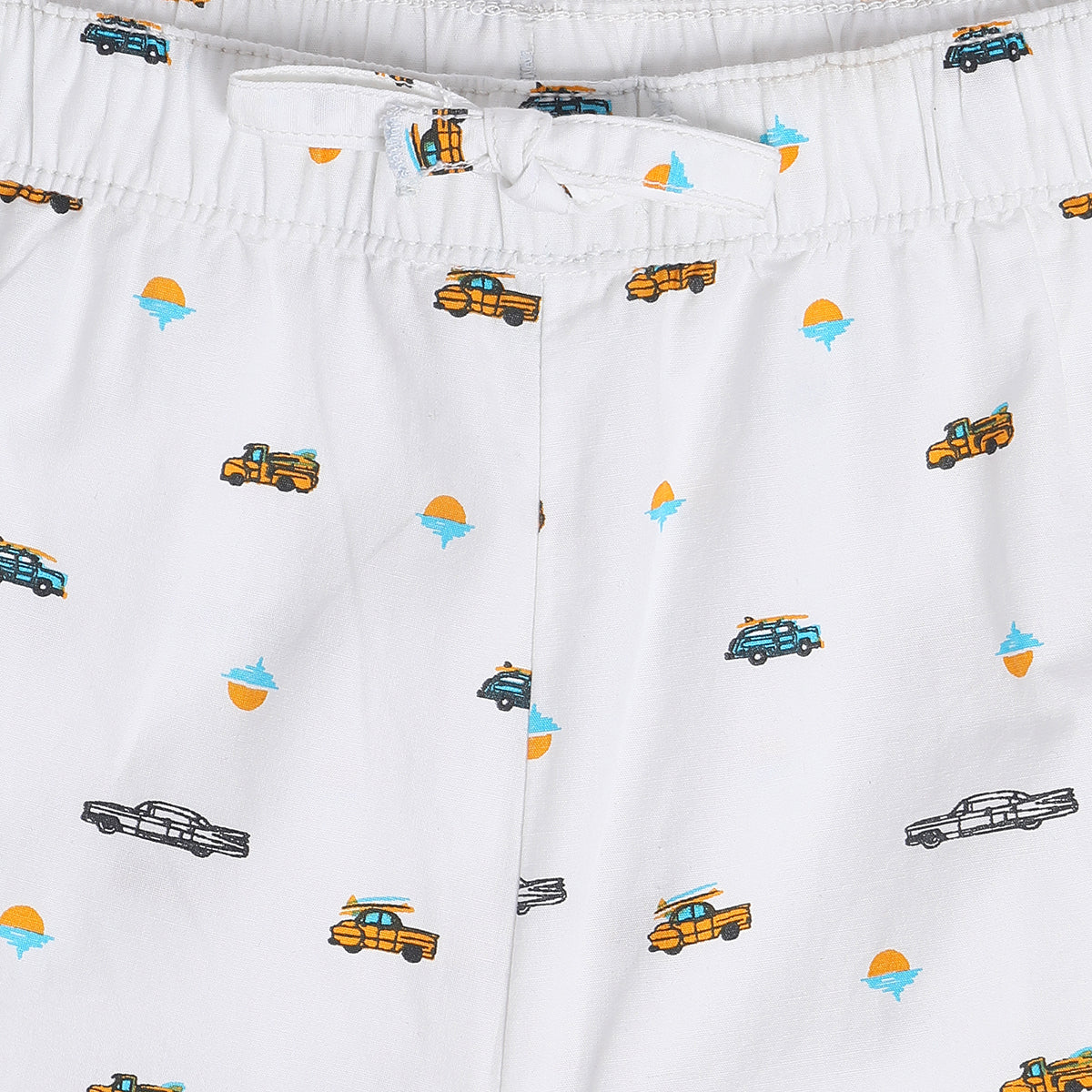 Boys Blue/White Collar Top And Bottom