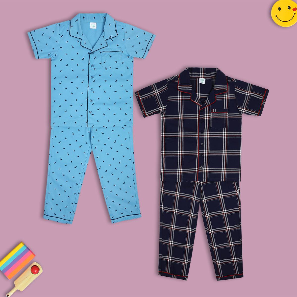 Boys Multi Collar Short Sleeve Top And Bottom