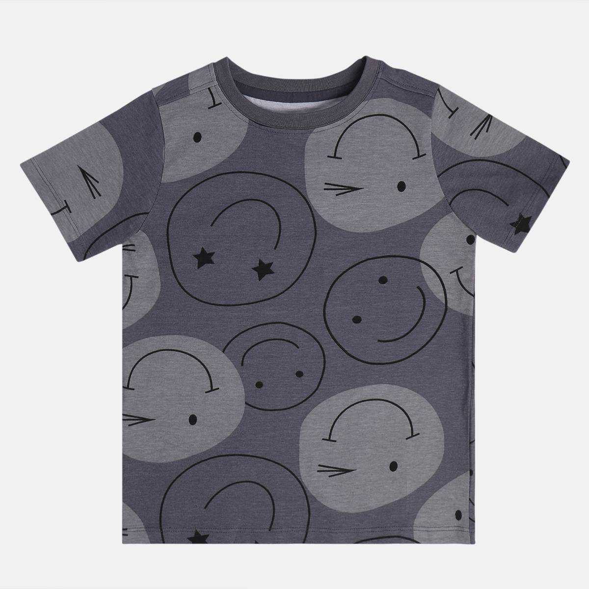 Boys Multi Round Neck Short Sleeve Top And Bottom