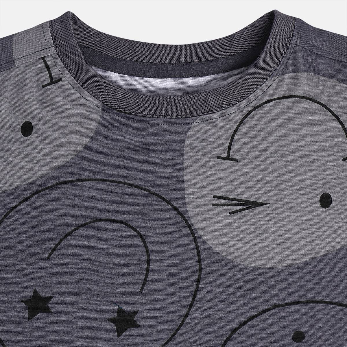 Boys Multi Round Neck Short Sleeve Top And Bottom