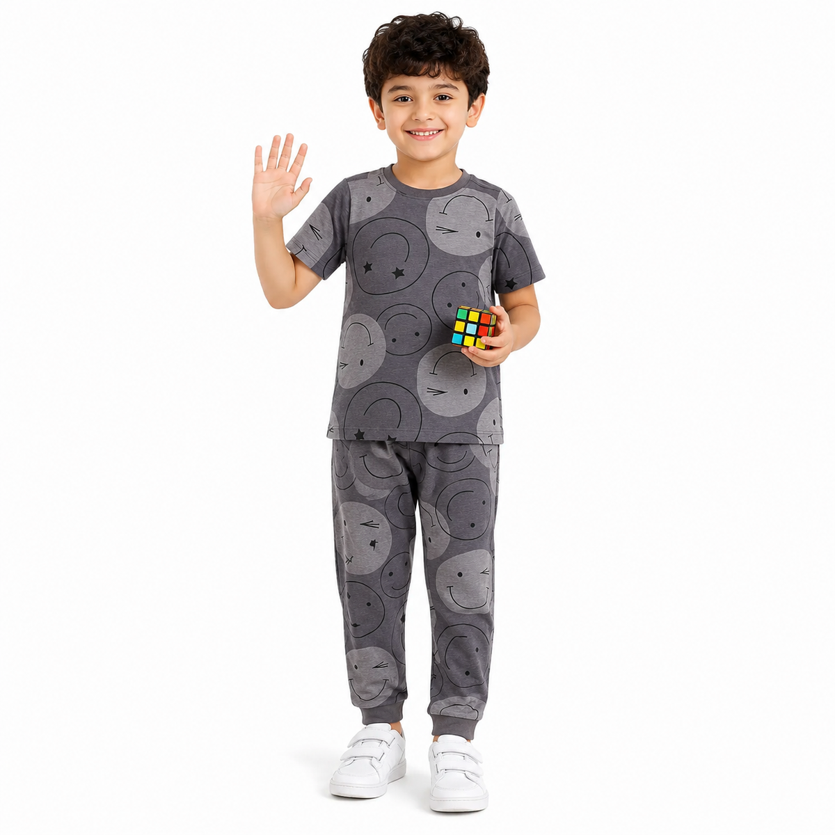 Kids Boys Printed Nightwear Sets Pack of 2, Multicolour