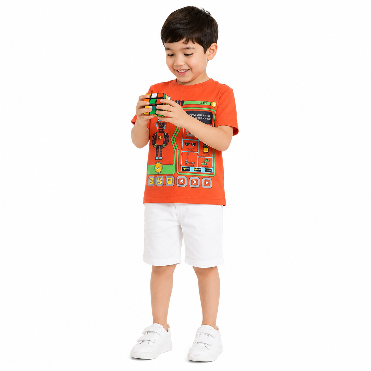 Boys Orange Pack Of 1 T-Shirt