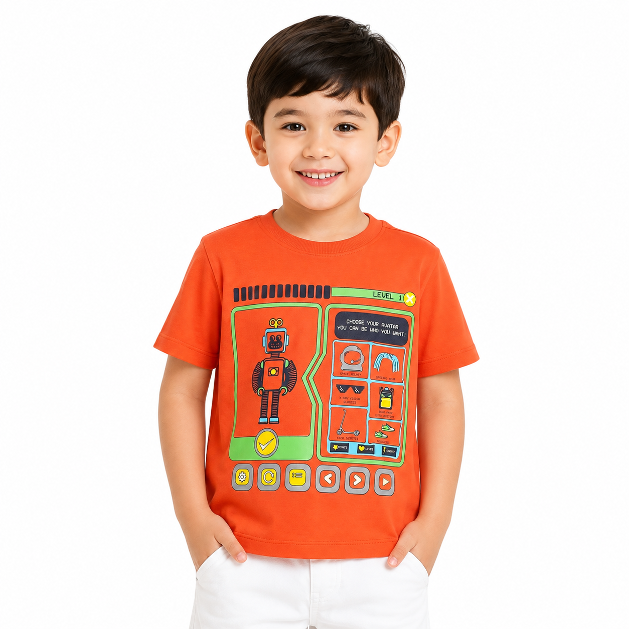 Boys Orange Pack Of 1 T-Shirt