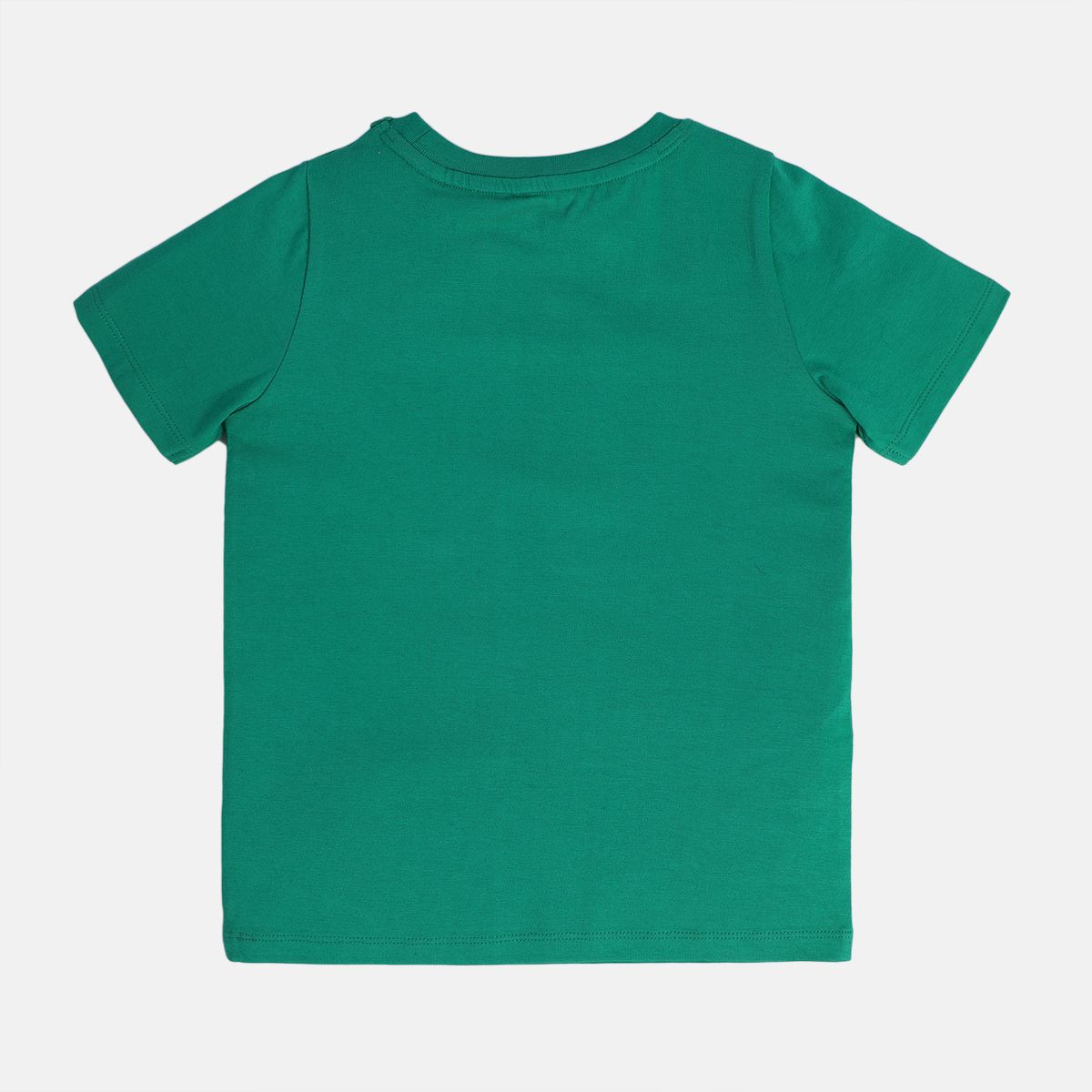 Boys Green Round Neck Short Sleeve T-Shirt
