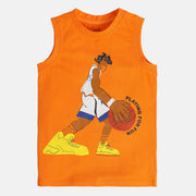 Boys Orange Knit T-Shirt
