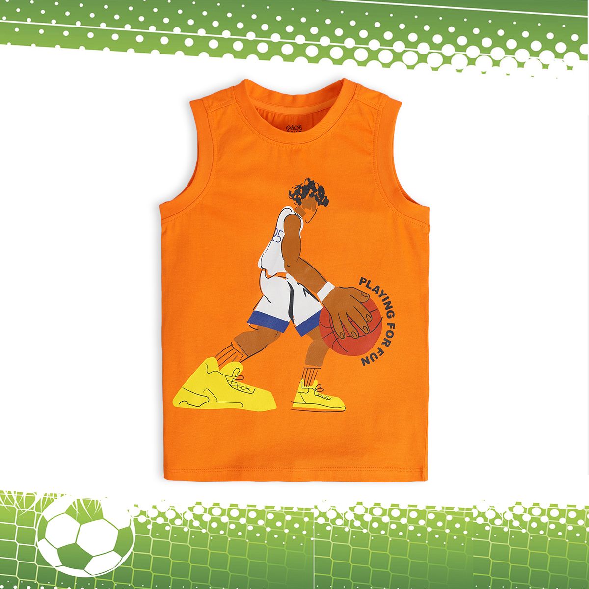 Boys Orange Knit T-Shirt