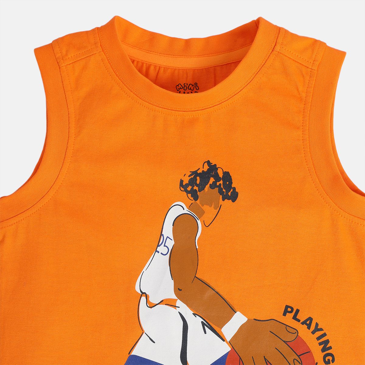 Boys Orange Knit T-Shirt