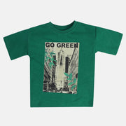 Boys Green Round Neck Short Sleeve T-Shirt