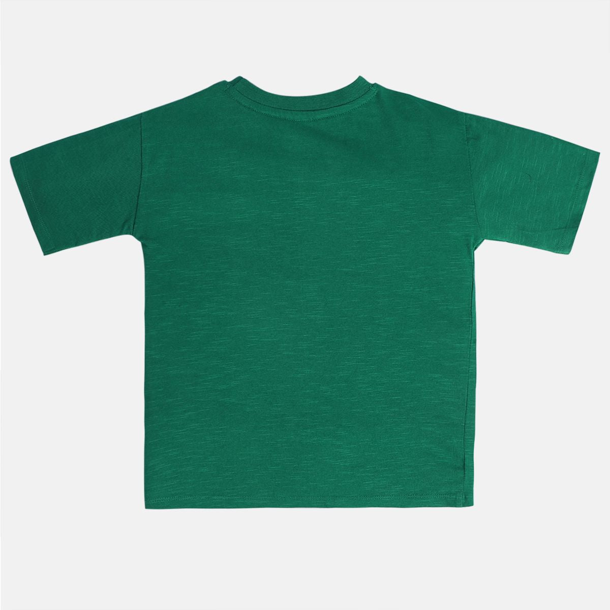 Boys Green Round Neck Short Sleeve T-Shirt