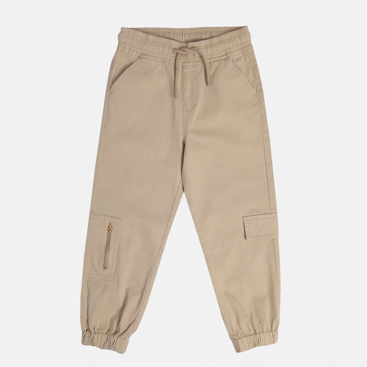 Baby Boys Solid Cargo Jogger Pants, Beige