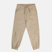 Baby Boys Solid Cargo Jogger Pants, Beige