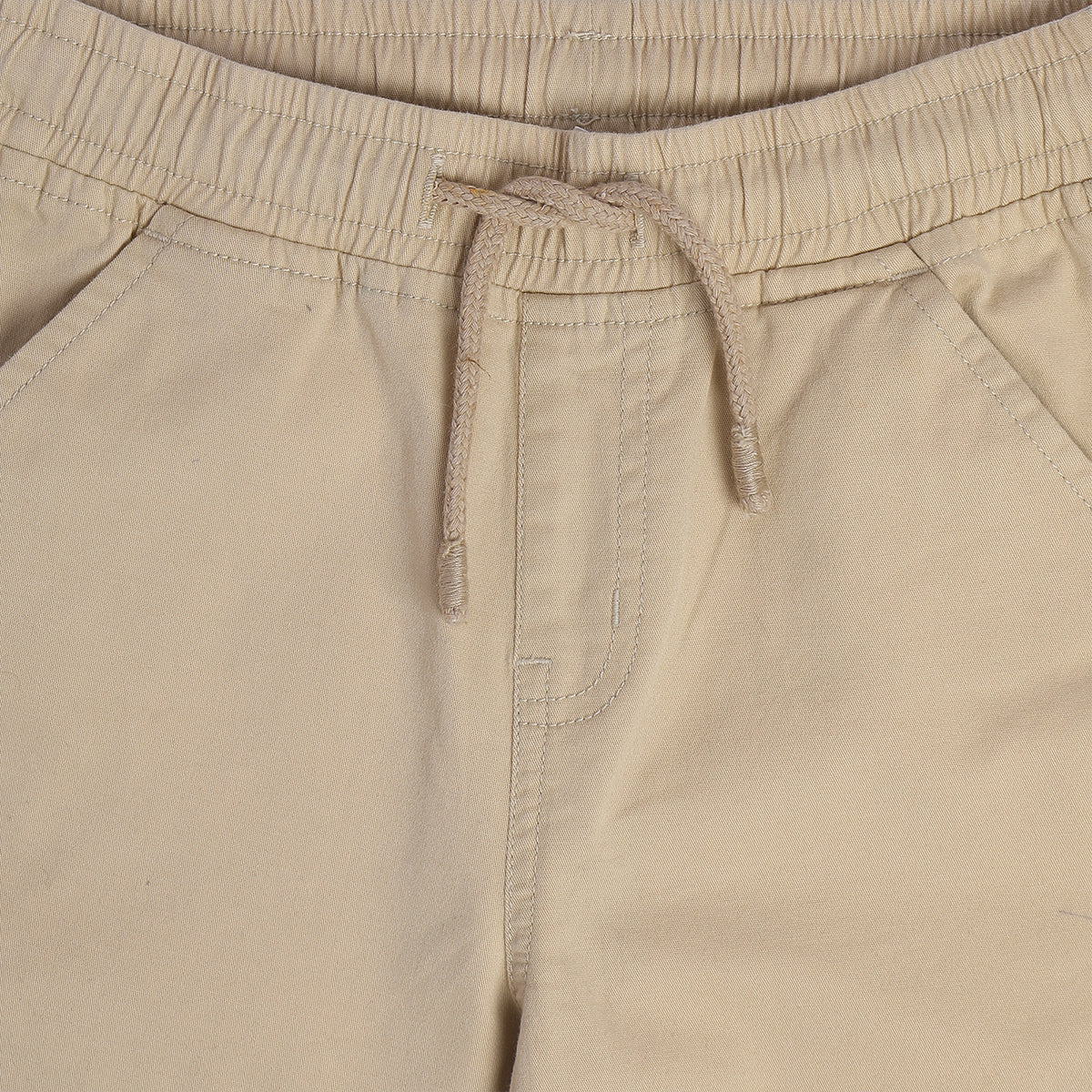Baby Boys Solid Cargo Jogger Pants, Beige