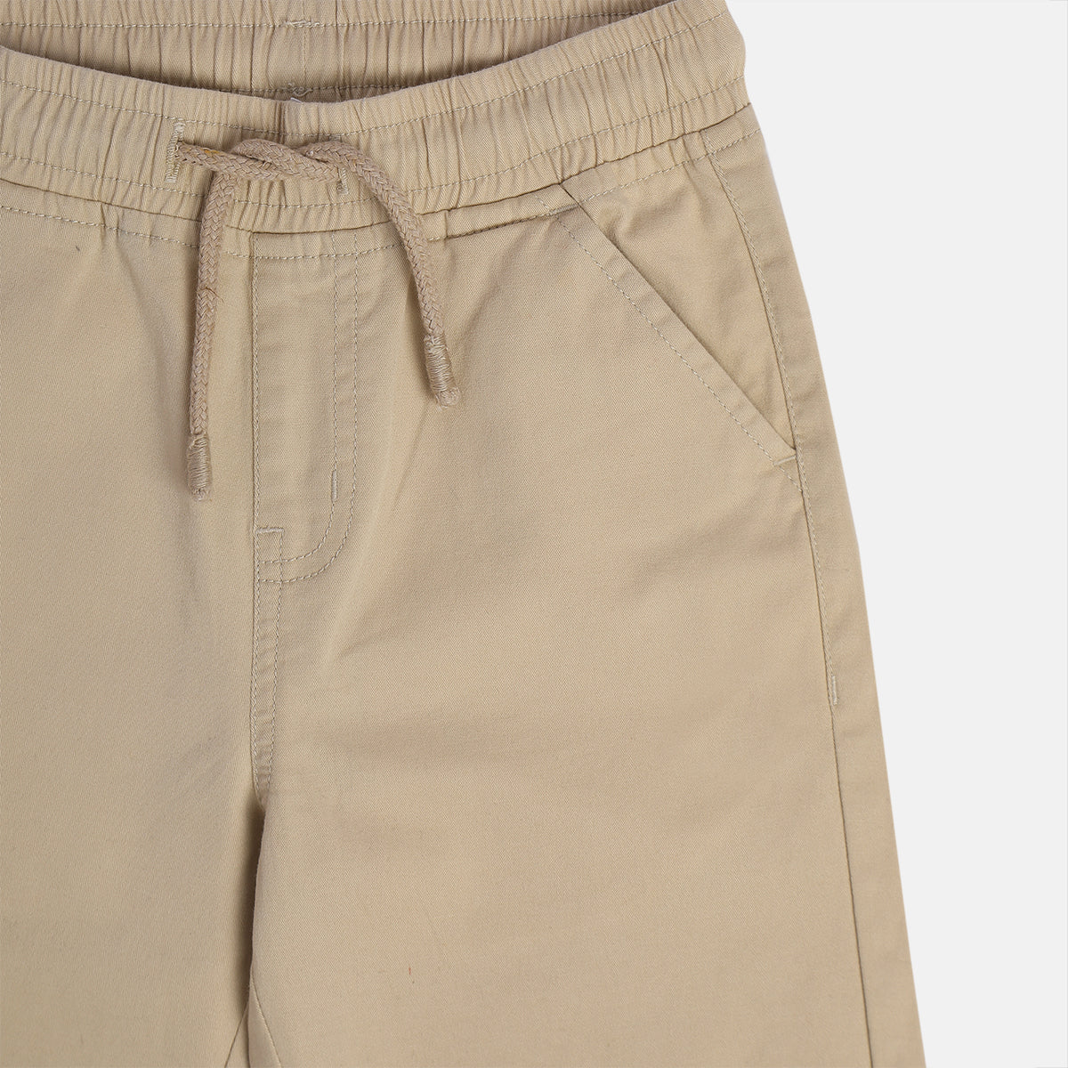 Baby Boys Solid Cargo Jogger Pants, Beige