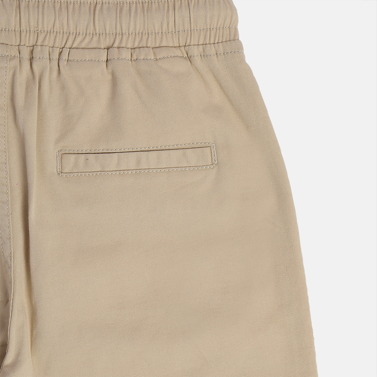 Baby Boys Solid Cargo Jogger Pants, Beige