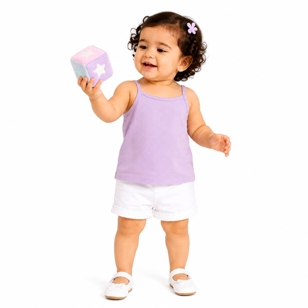 Girls Purple Cotton Pack of 2 Camisole Casual Wear