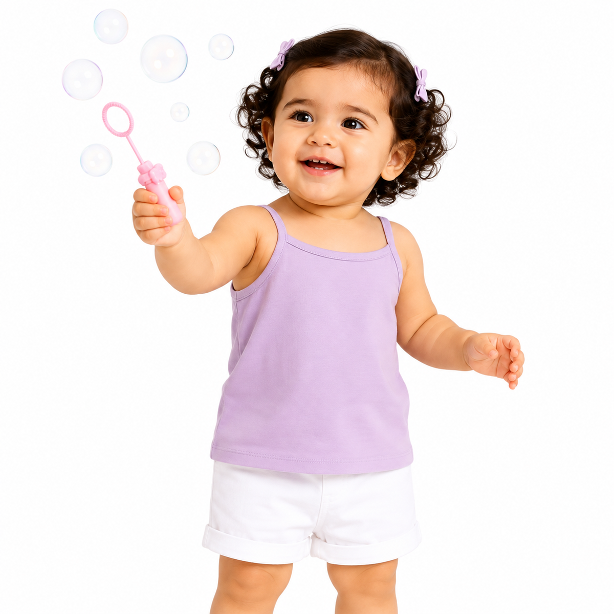 Girls Purple Cotton Pack of 2 Camisole Casual Wear
