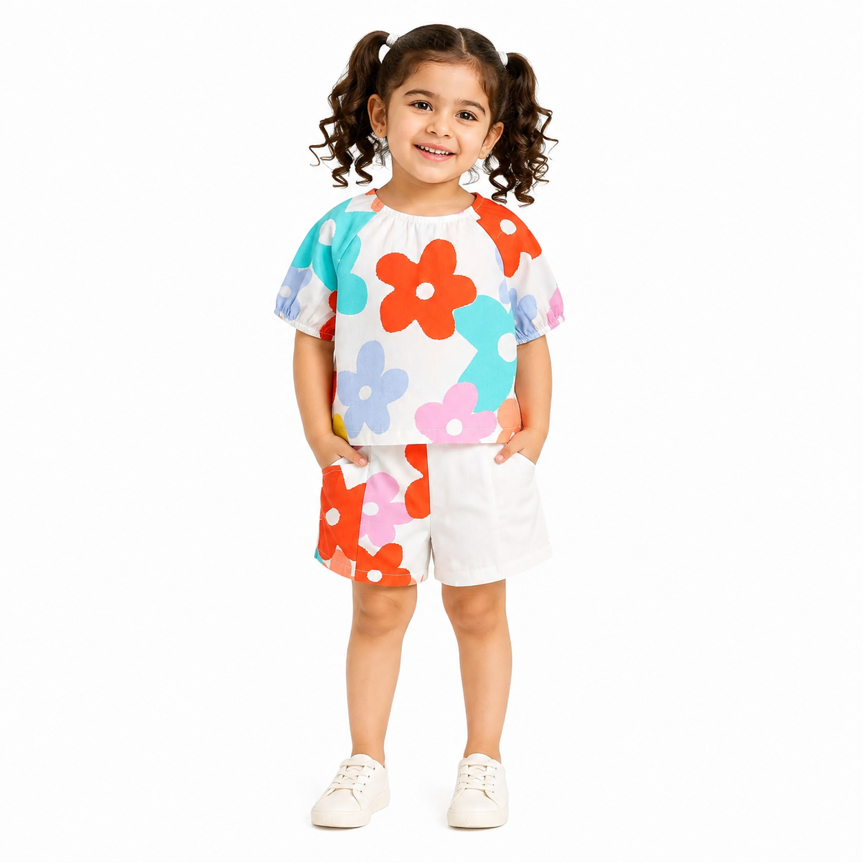 Girls White Lounge Wear