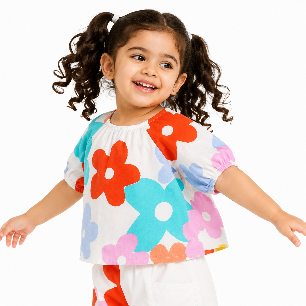 Girls White Lounge Wear