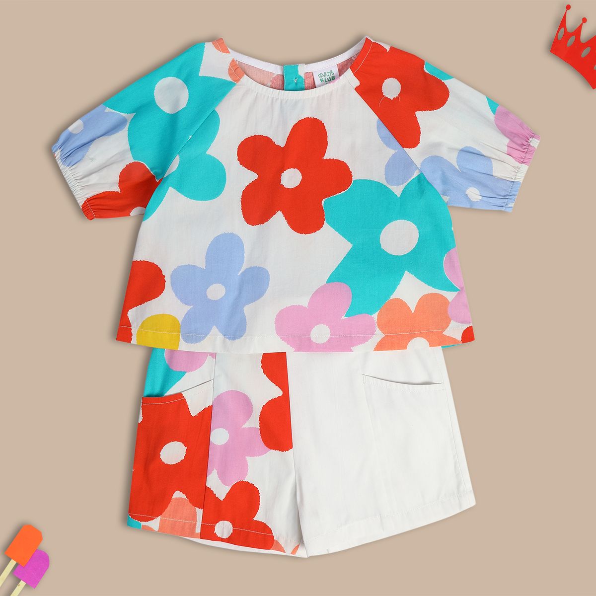 Girls White Lounge Wear
