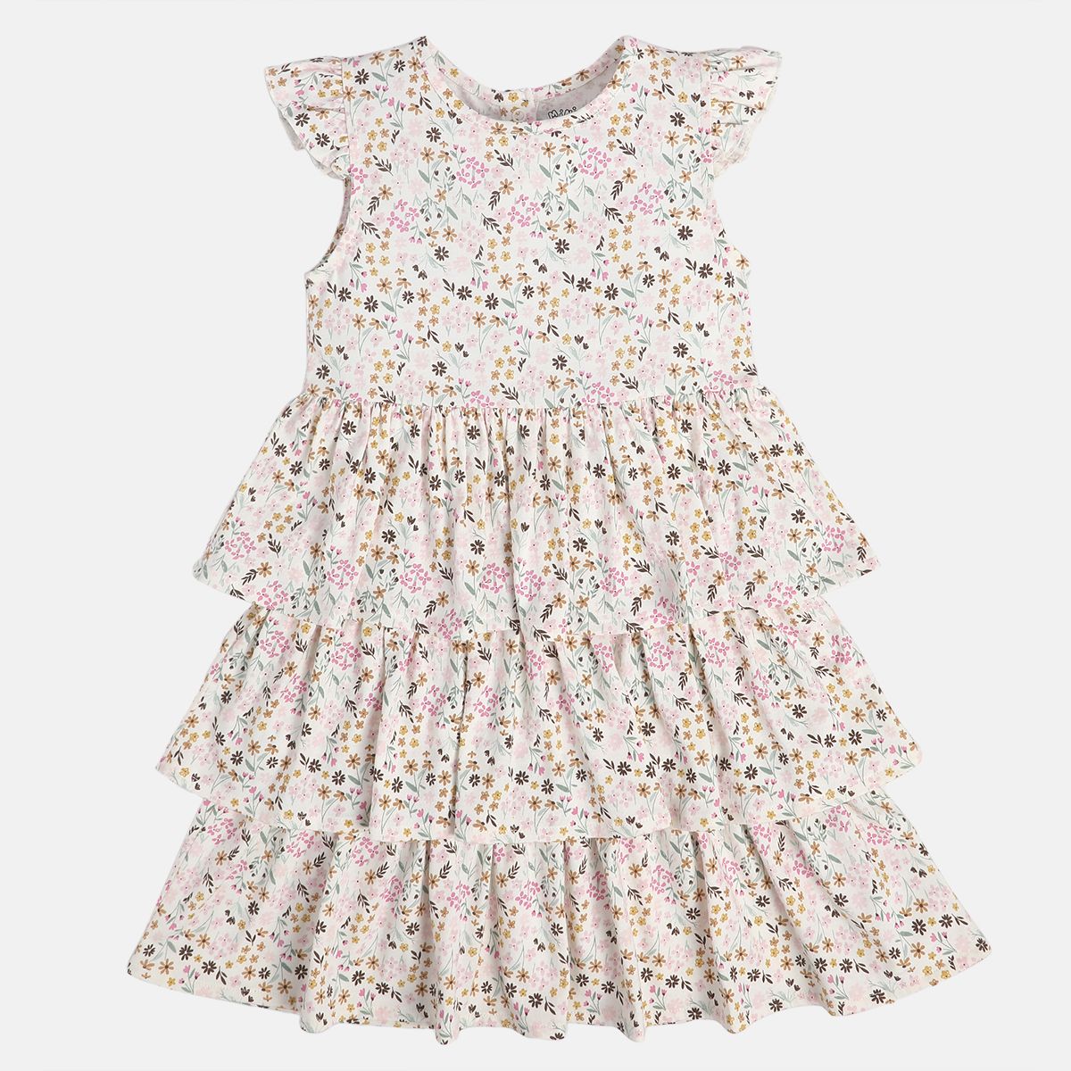 Girls White Boat Neck Dress