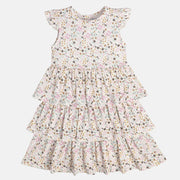 Girls White Boat Neck Dress