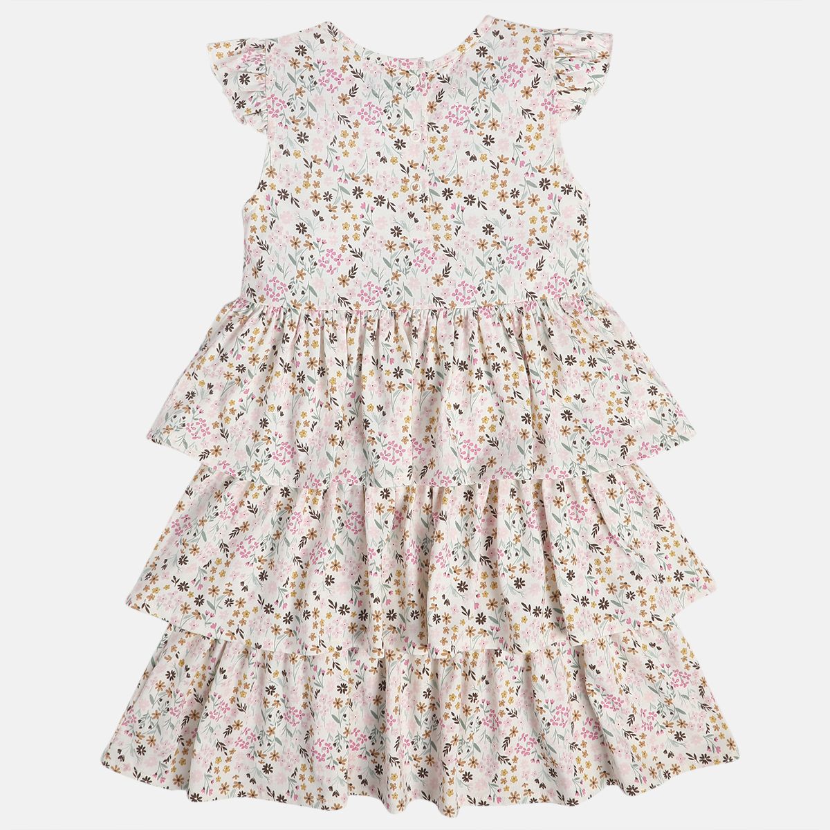 Girls White Boat Neck Dress