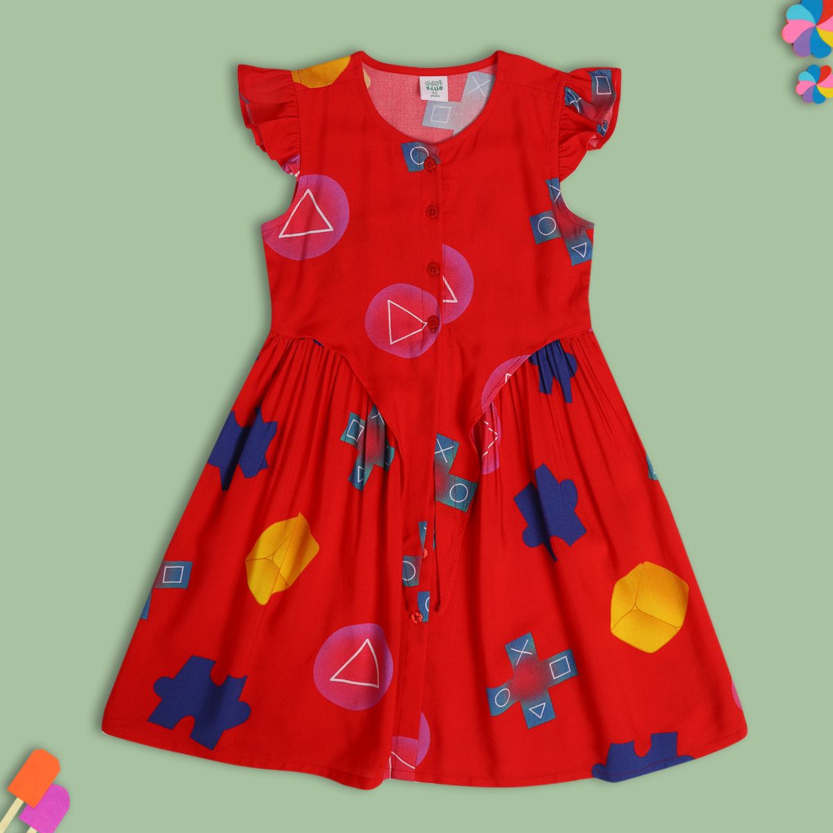 Girls Red Pack Of 1 Dress