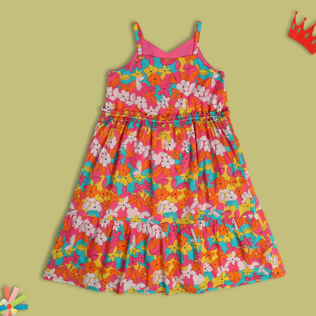 Girls Orange Pack Of 1 Dress