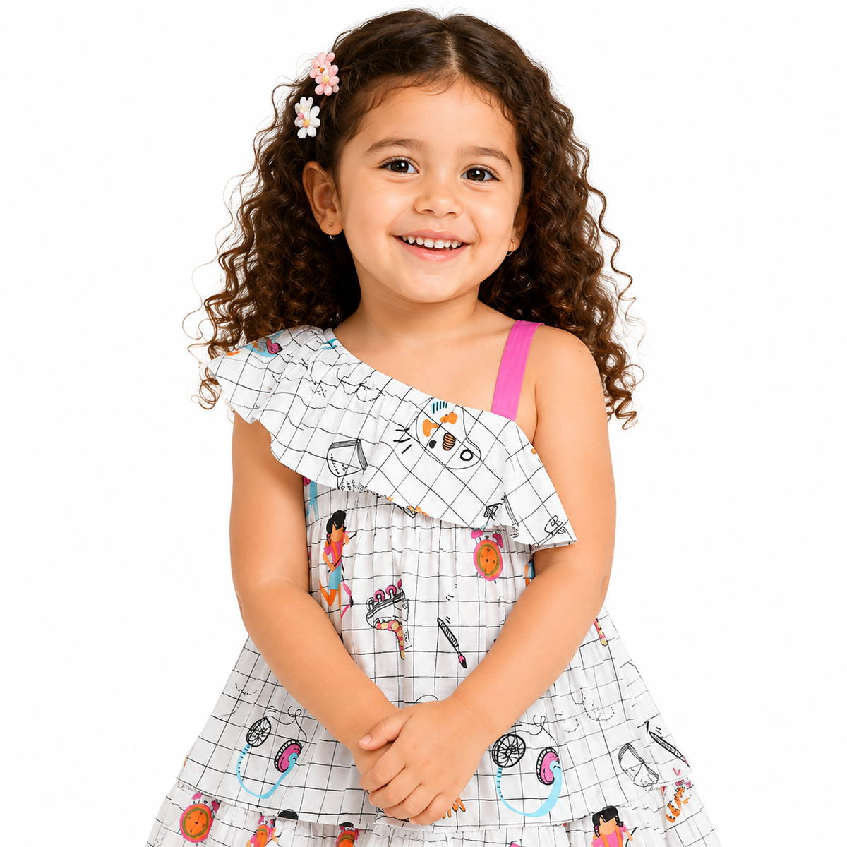 Girls Multicolor Pack Of 1 Dress