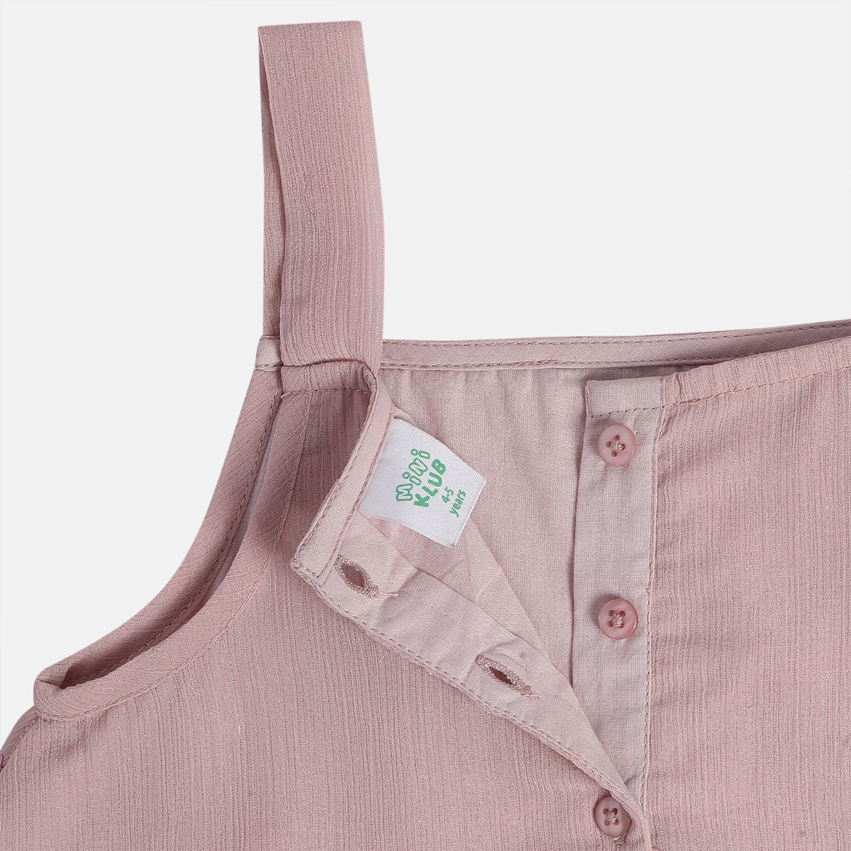 Girls Pink Strap Sleeve Less Dress