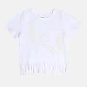 Girl White Knit Top