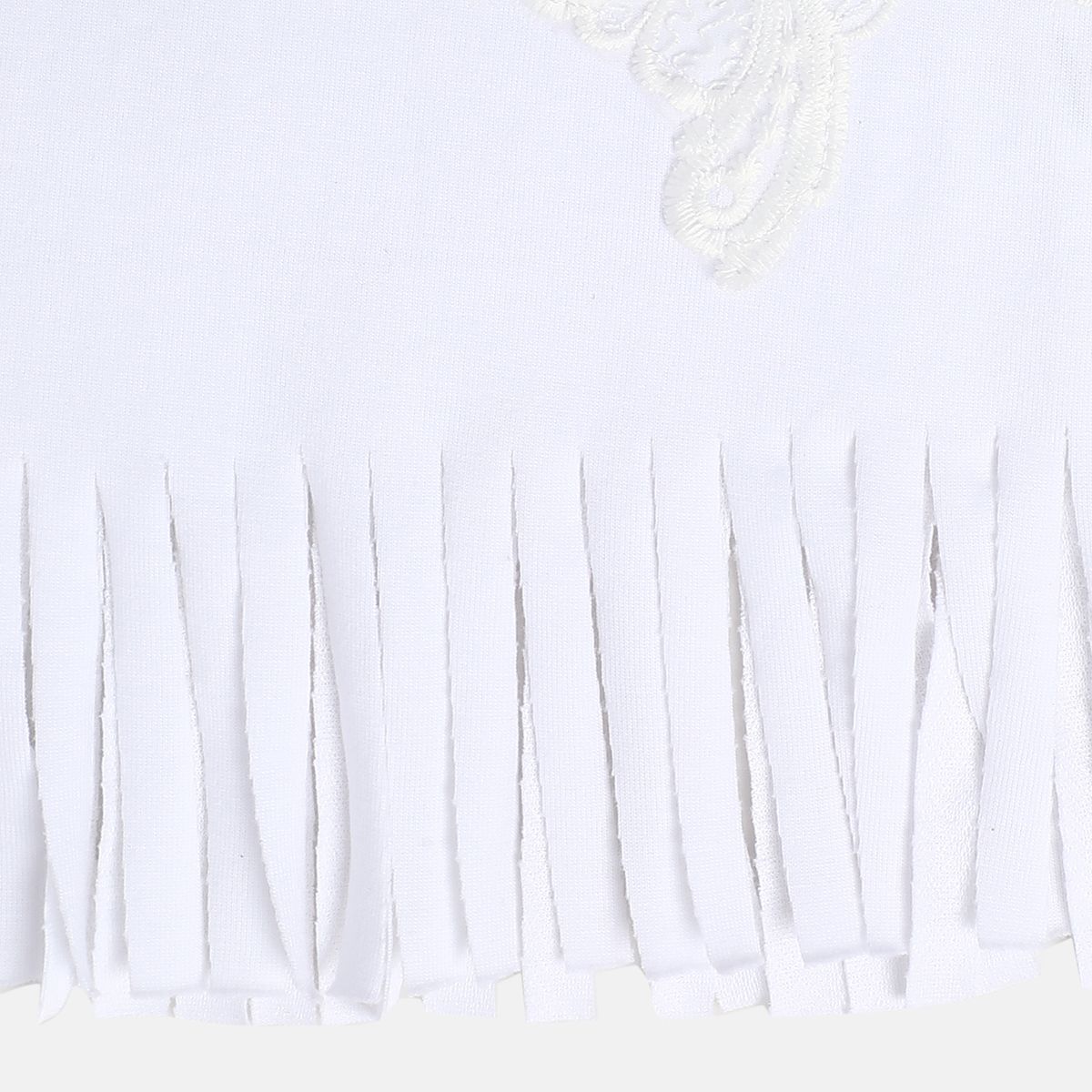 Girl White Knit Top
