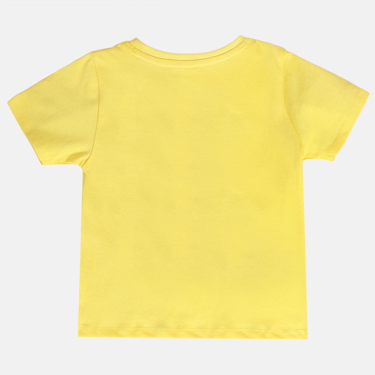 Girls Yellow Round Neck Short Sleeve Knit Top