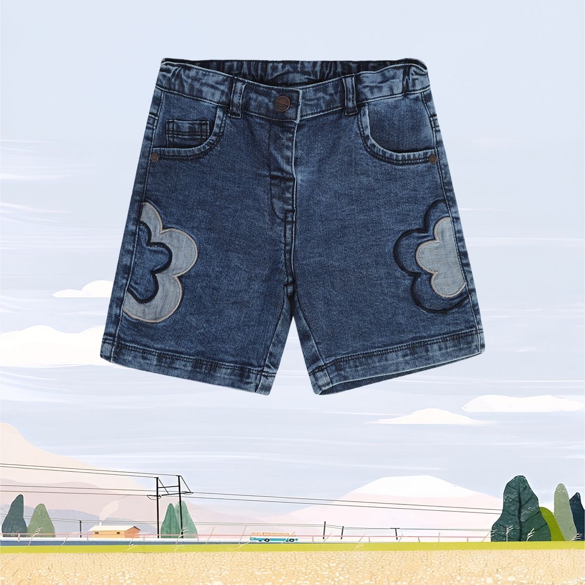 Girls Blue Pack Of 1 Shorts