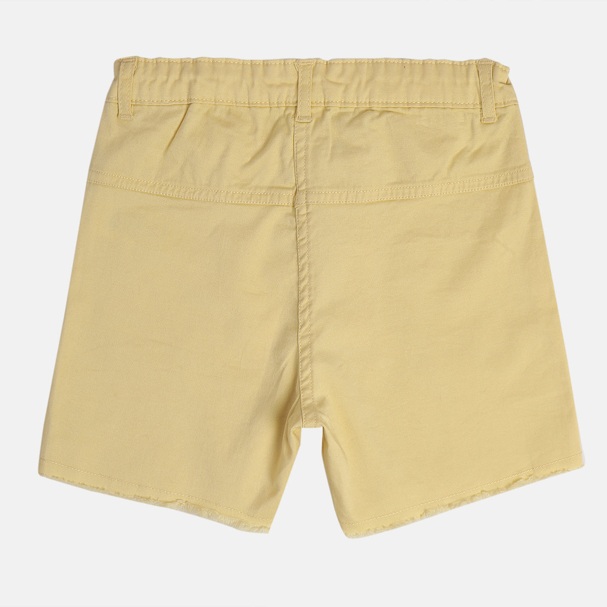 Baby Girls Solid Shorts with Pocket Detail, Light Yellow