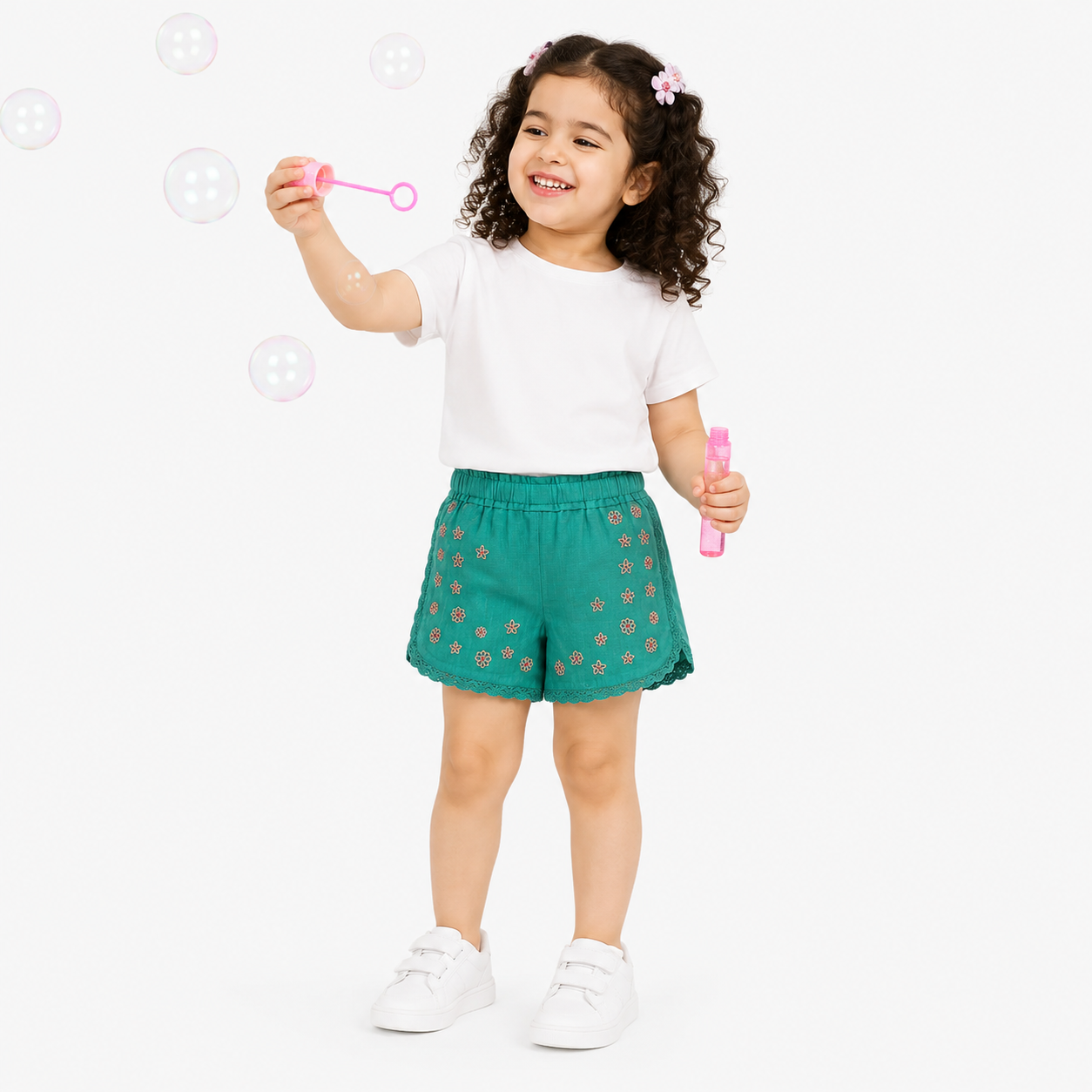 Girls Green Pack Of 1 Shorts