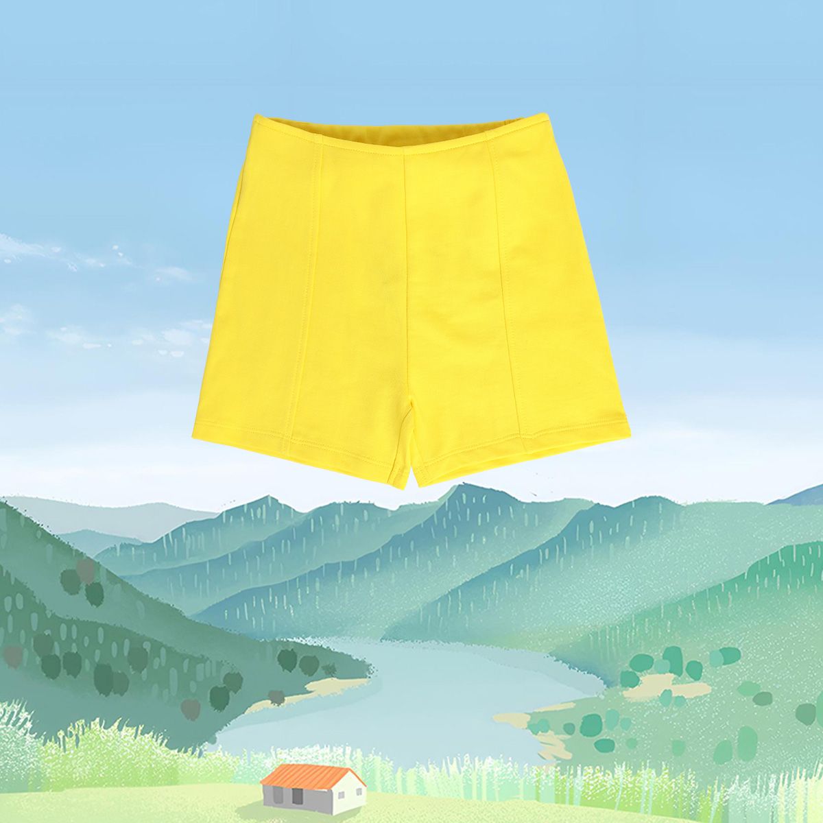 Girls Yellow Pack Of 1 Shorts