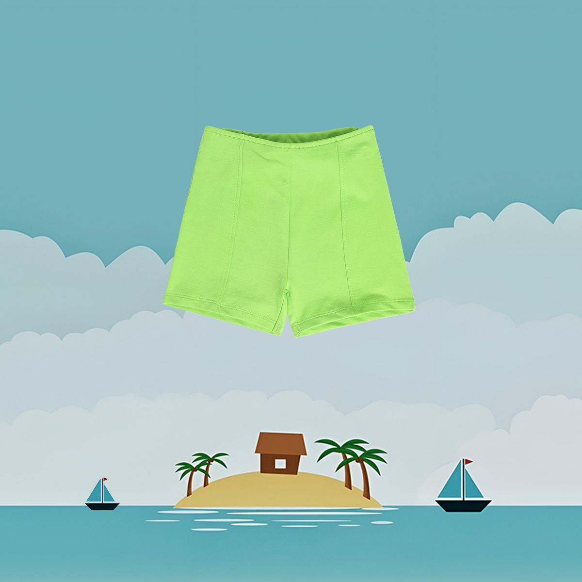 Girls Green Pack Of 1 Shorts