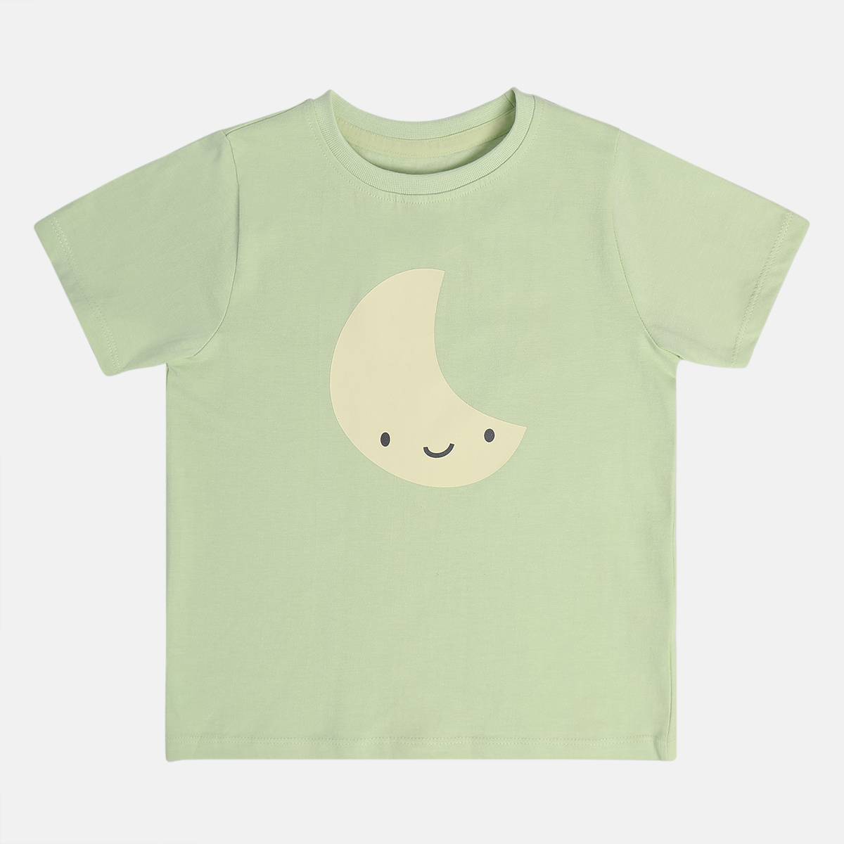 Girls Blue/Green Round Neck Short Sleeve Top And Bottom