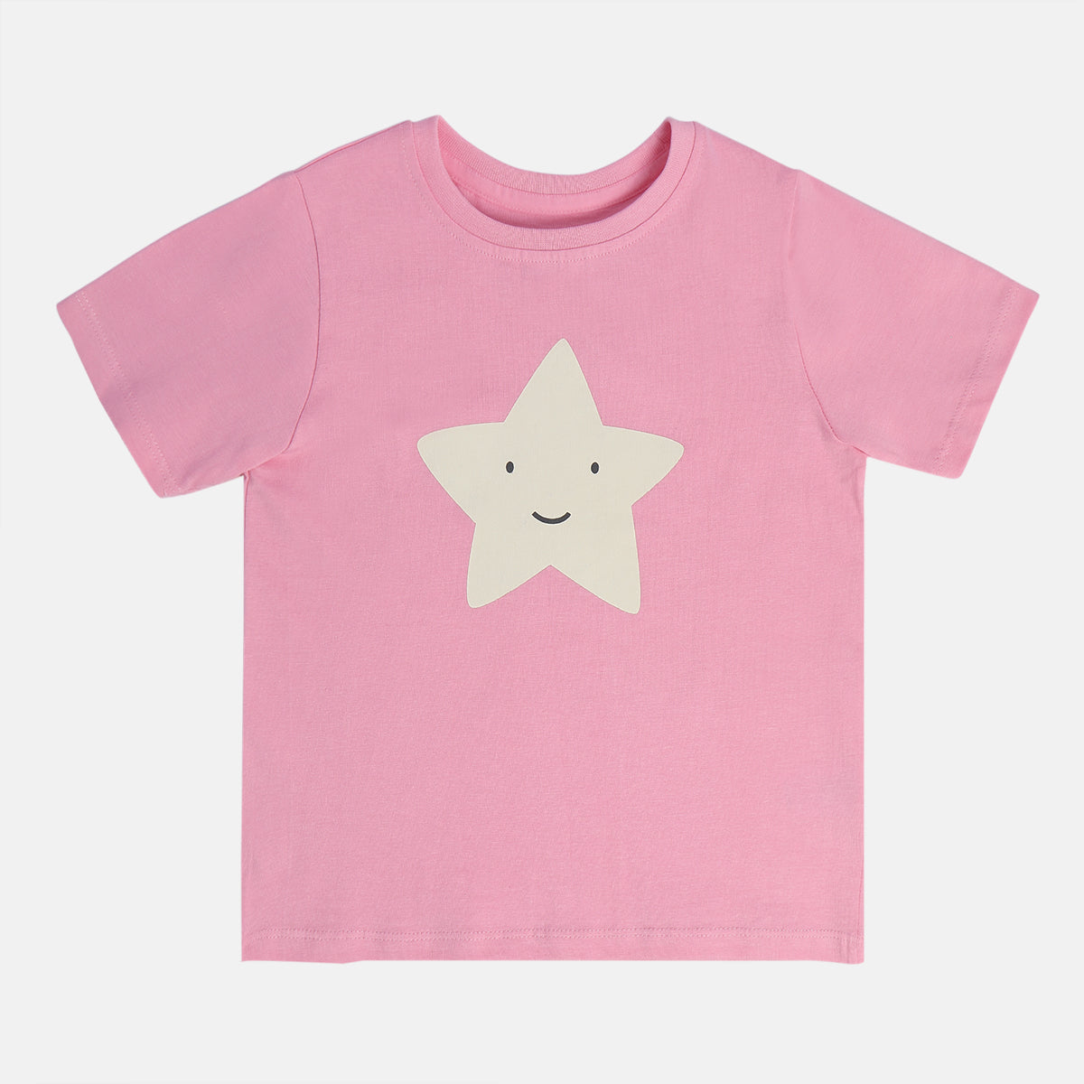 Girls Green/Grey Round Neck Short Sleeve Top And Bottom