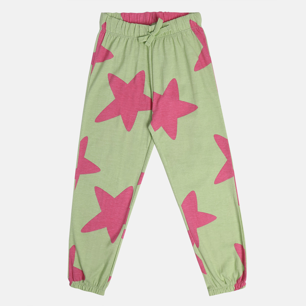 Girls Green/Grey Round Neck Short Sleeve Top And Bottom