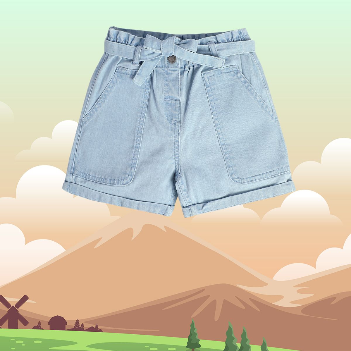 Girls Blue Pack Of 1 Shorts