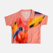 Girl Coral Woven Top