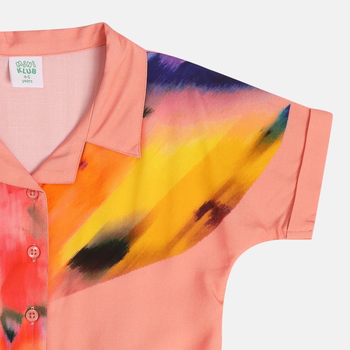 Girl Coral Woven Top