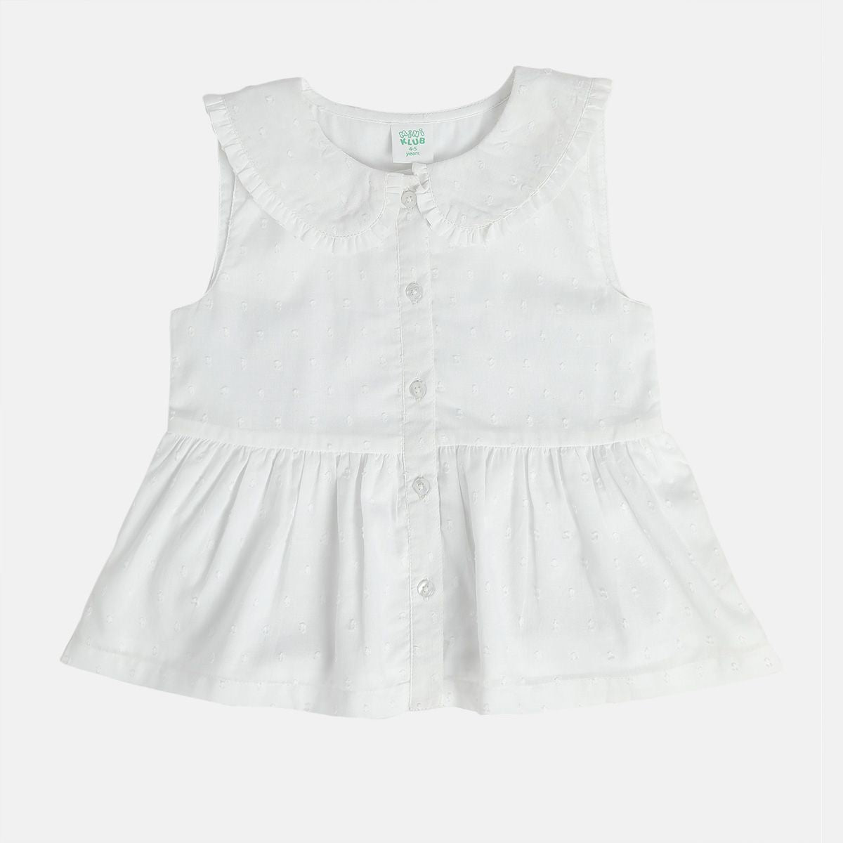 Girl White Woven Top